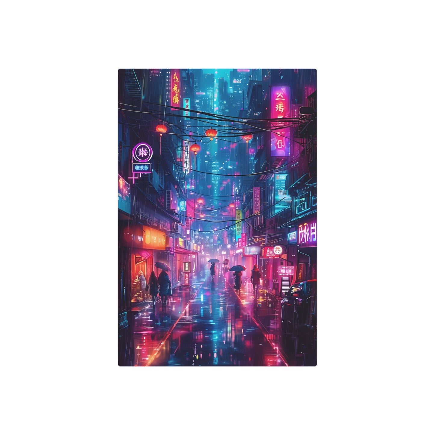 Neon Rainwalk (Metal Art Sign)