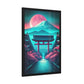 Crimson Moonrise over Sakura (Framed Paper Posters)