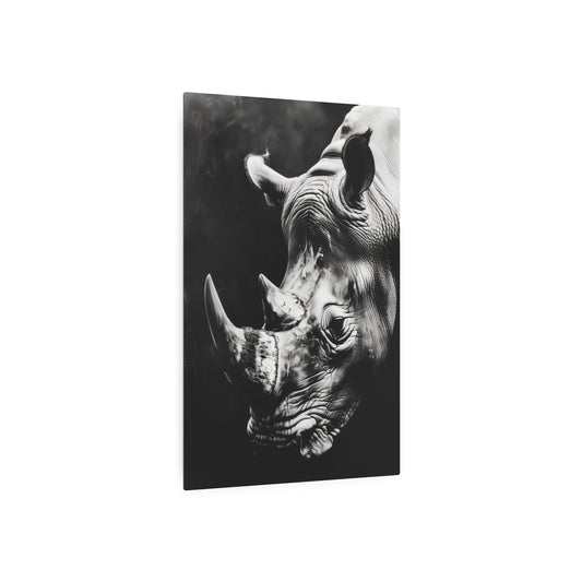 Black and White Rhinoceros (Metal Art Sign)