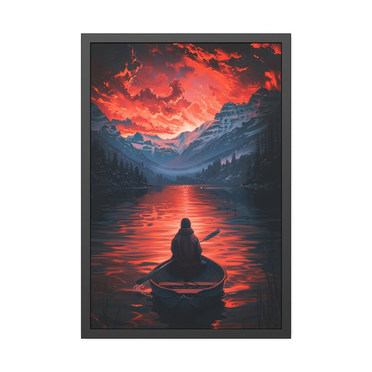 Sunset Lake Reflection (Framed Paper Posters)