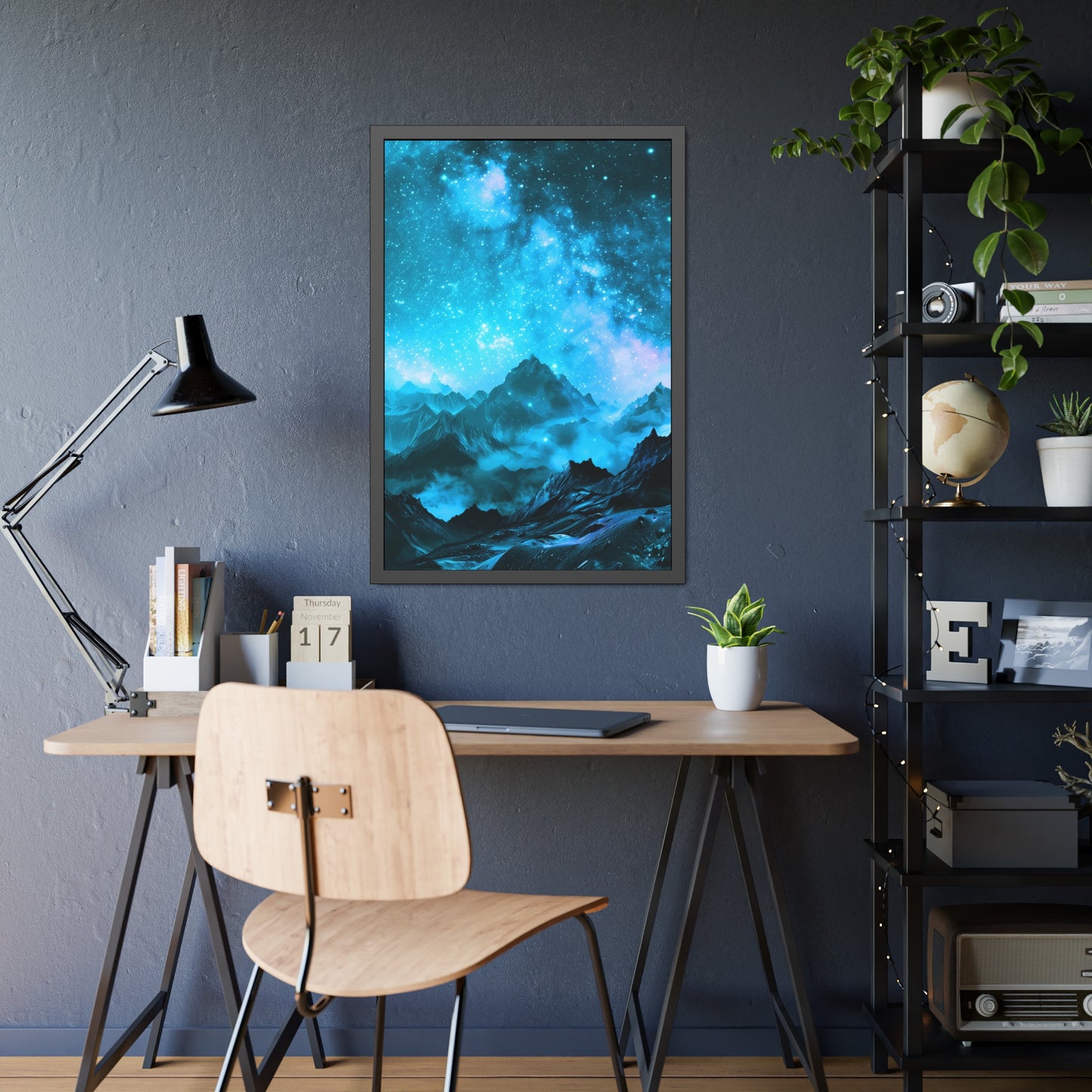 Mountain and Moon (Framed Paper Posters)