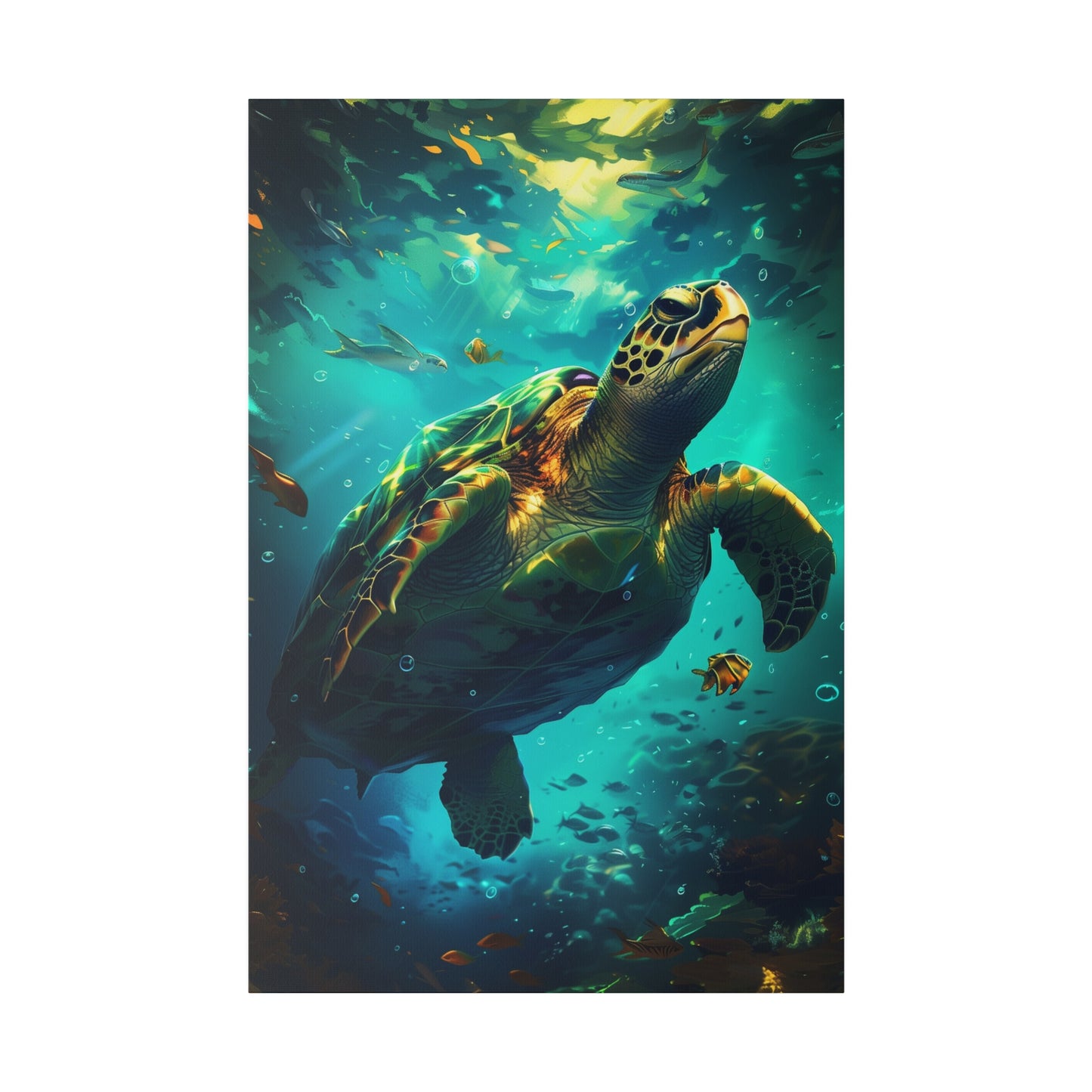 Underwater Sea Turtle (Matte Canvas, Stretched)