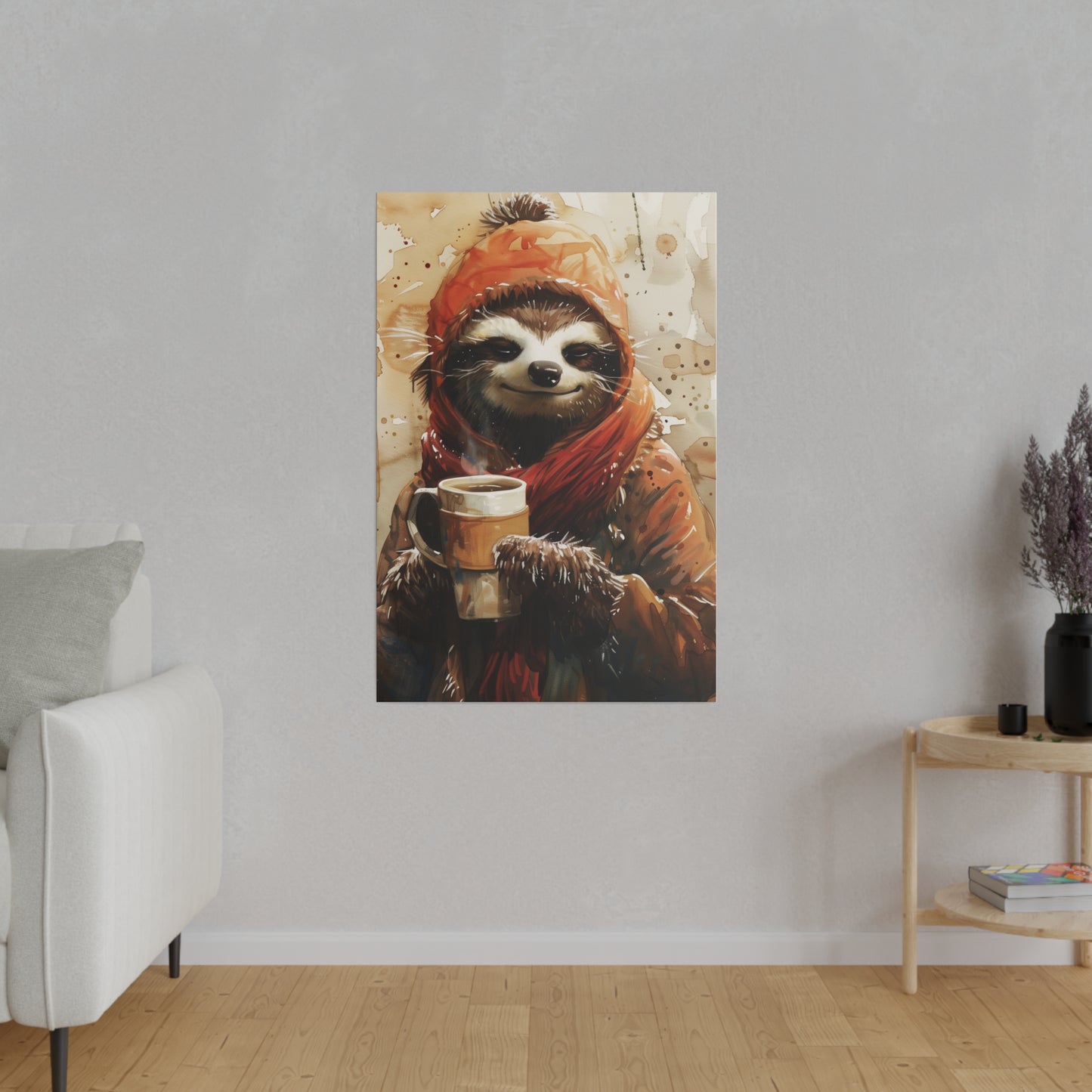 Warm and Cozy Sloth (Matte Canvas, Stretched)