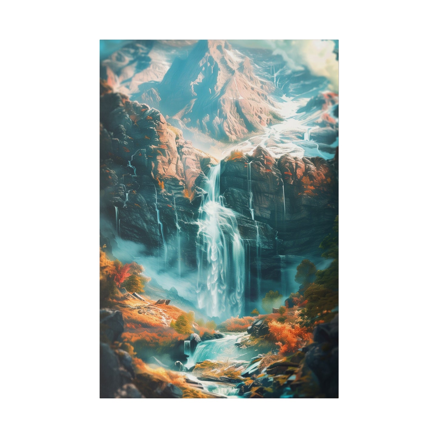 Mountain Waterfalls (Matte Canvas, Stretched)