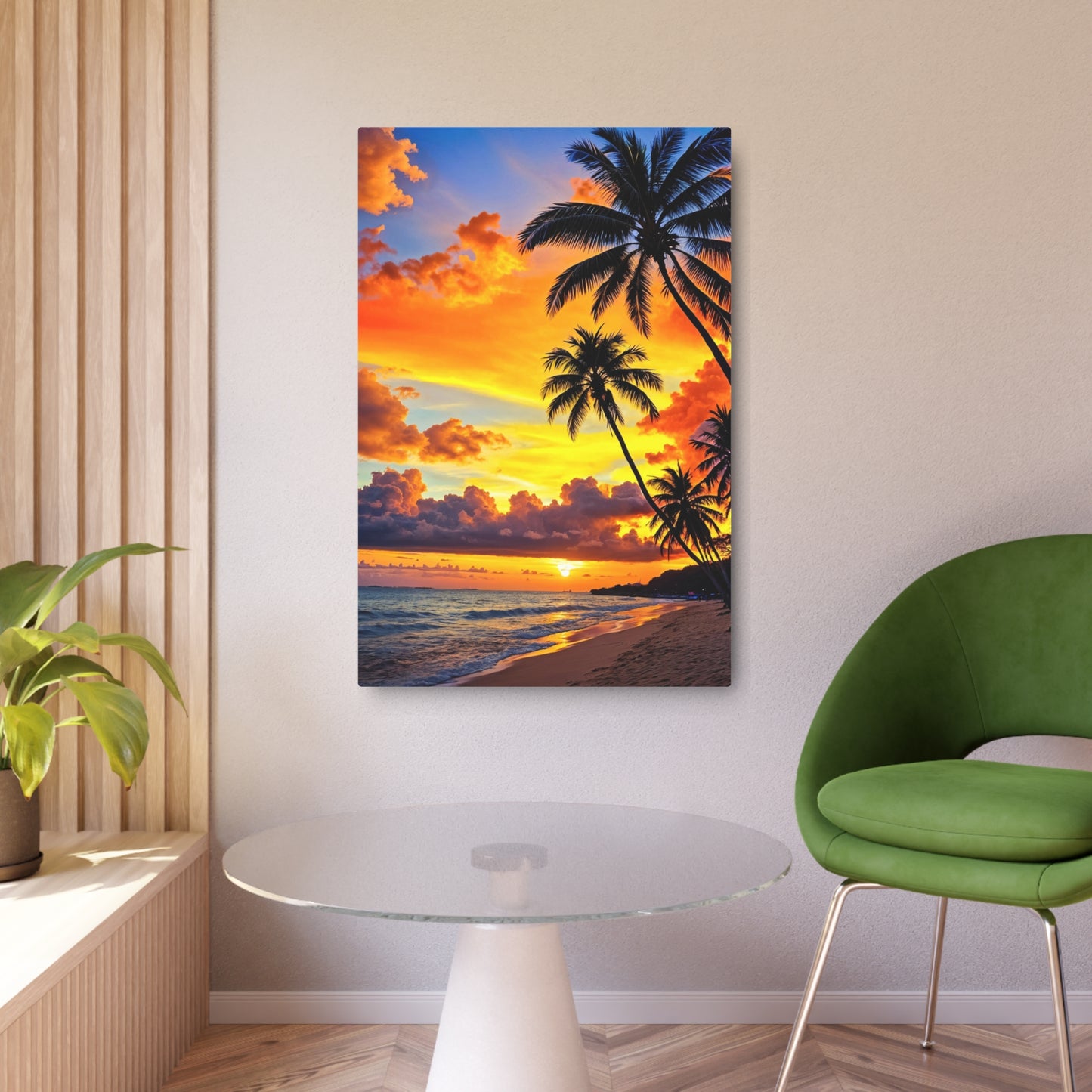 Tropical Sunset Serenity (Metal Art Sign)