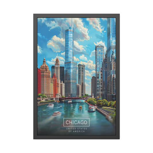 Chicago Skyline (Framed Paper Posters)