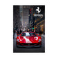 Red Ferrari on the streets of the metropolis (Matte Vertical Posters)