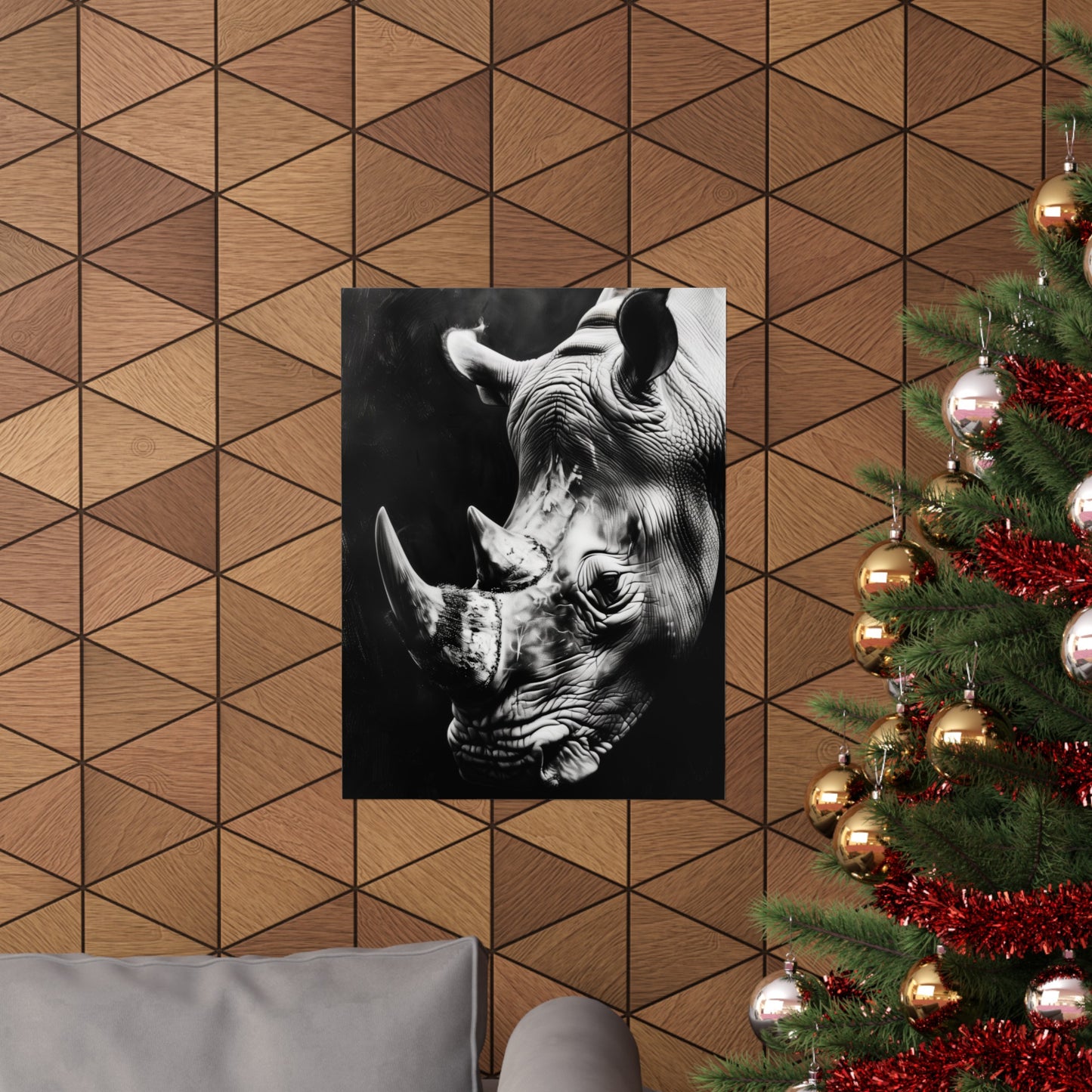 Black and White Rhinoceros (Matte Vertical Posters)