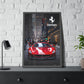 Red Ferrari on the streets of the metropolis (Framed Paper Posters)