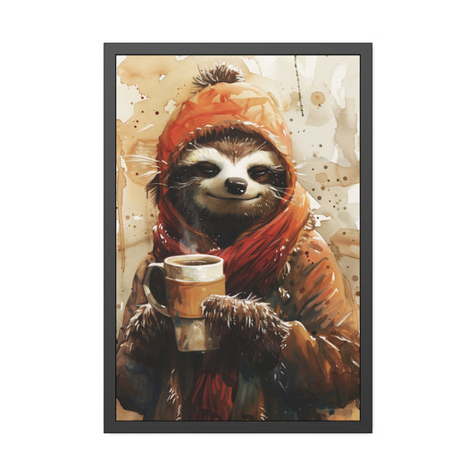 Warm and Cozy Sloth (Framed Paper Posters)