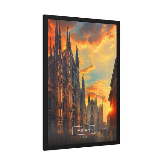 Milan Cathedral Sunset (Framed Paper Posters)