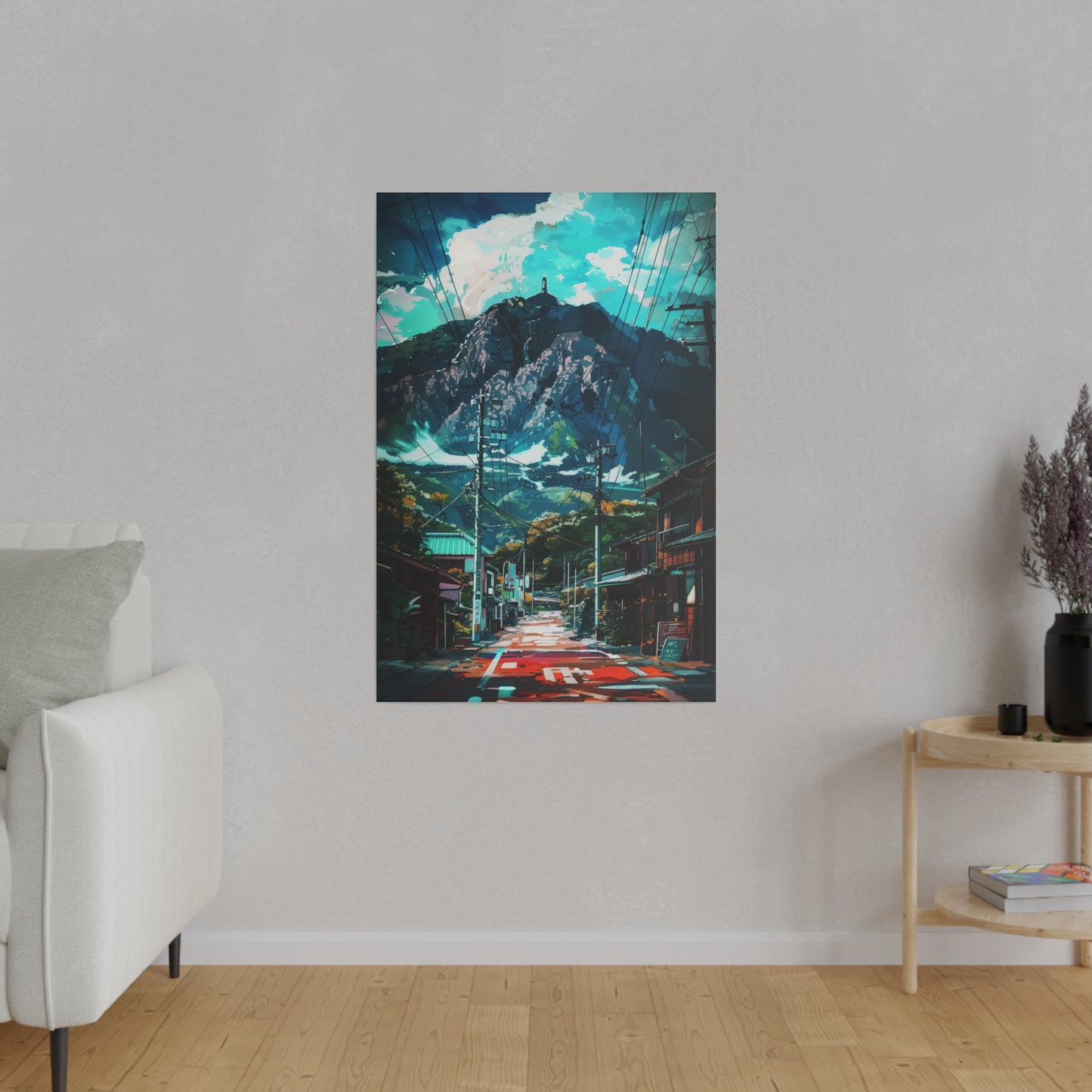 Mountain Street Scene (Matte Canvas, Stretched)