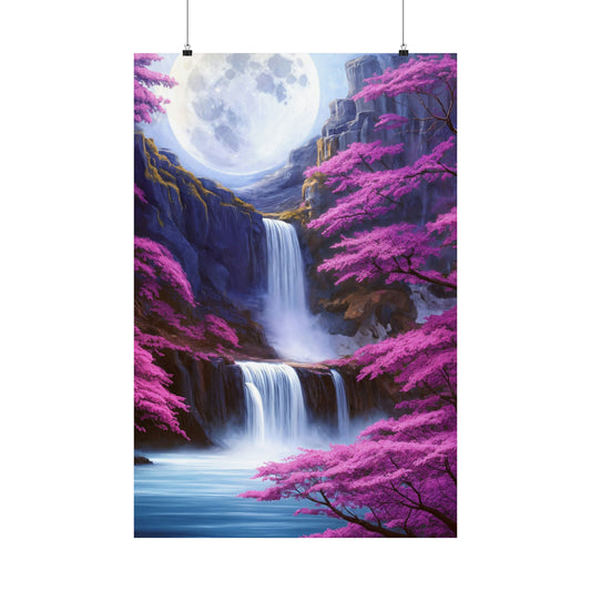 Lunar Falls Sakura Dream (Matte Vertical Posters)