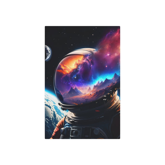 Astronaut's Cosmic Reflection (Metal Art Sign)