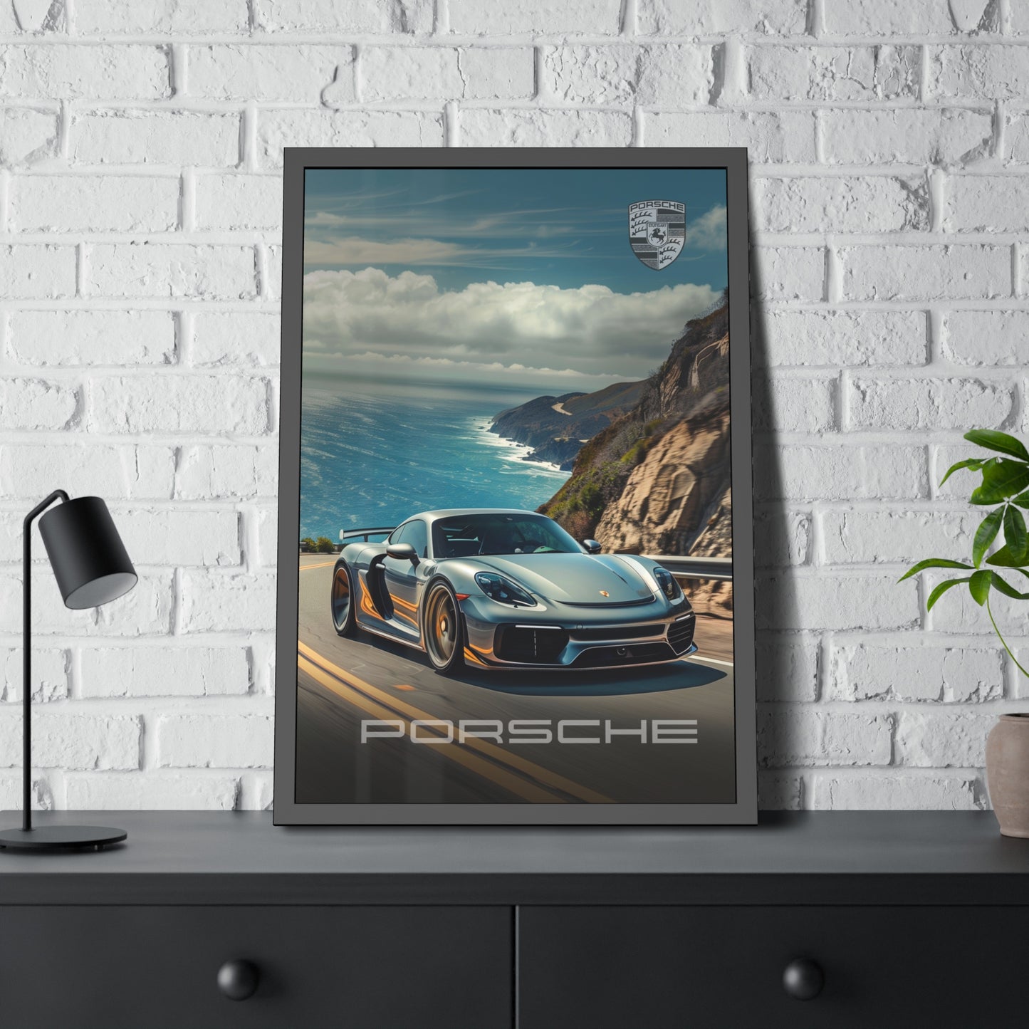 Porsche Coastal Elegance (Framed Paper Posters)