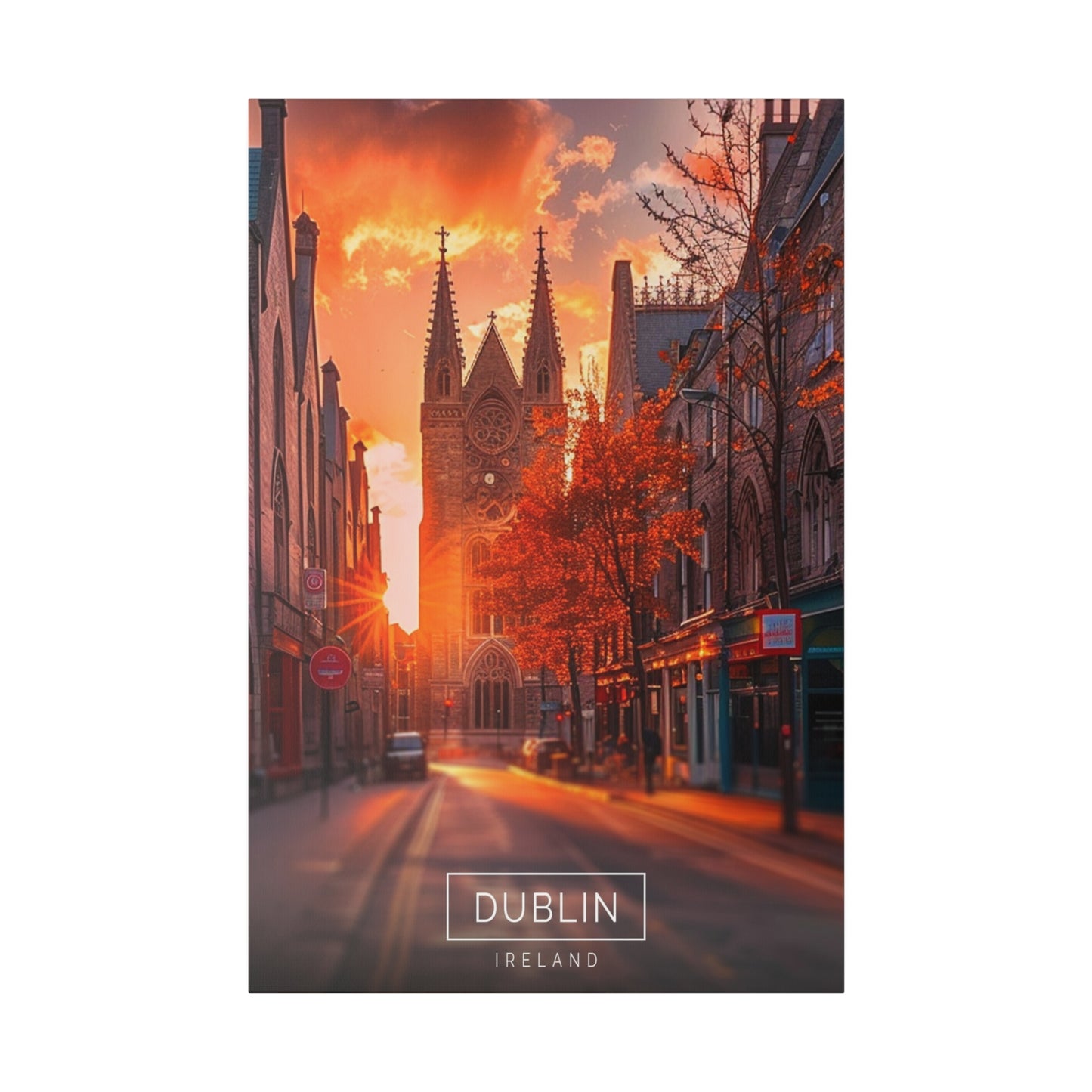 Dublin at Dusk (Matte Canvas, Stretched)