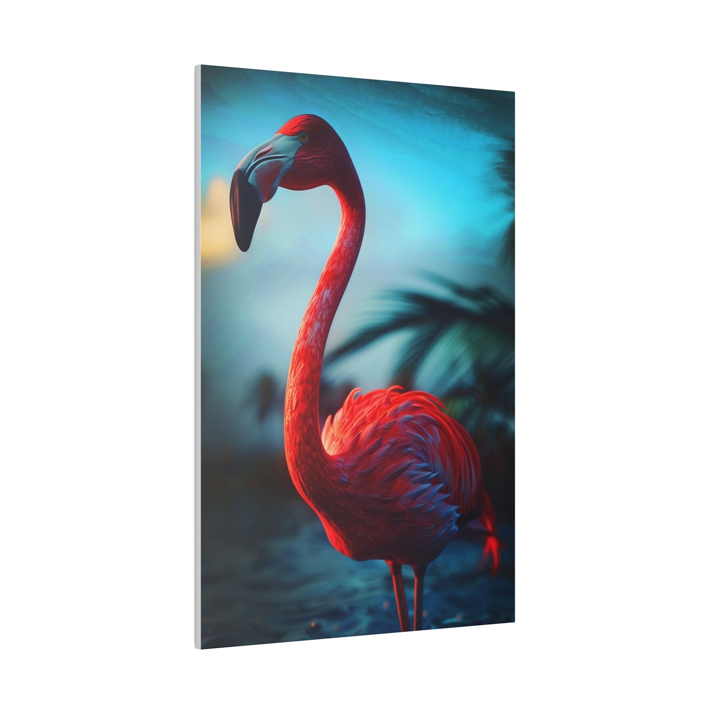 Dramatic Sky and Flamingo (Matte Canvas, Stretched)