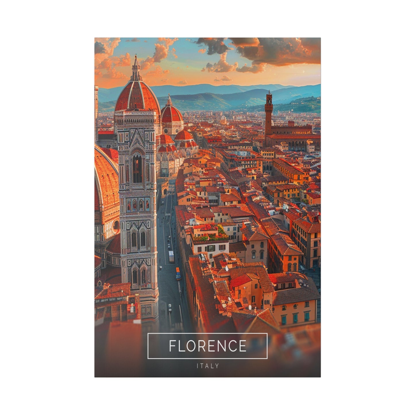 Sunset in Florence (Matte Canvas, Stretched)