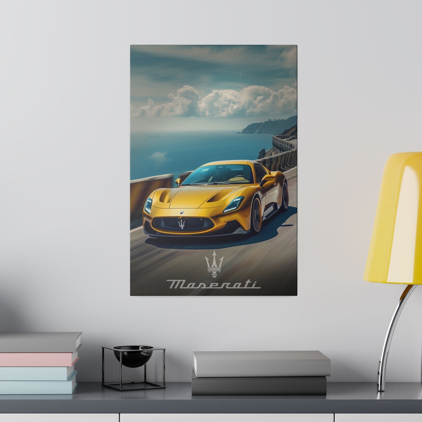 Golden Maserati (Matte Canvas, Stretched)