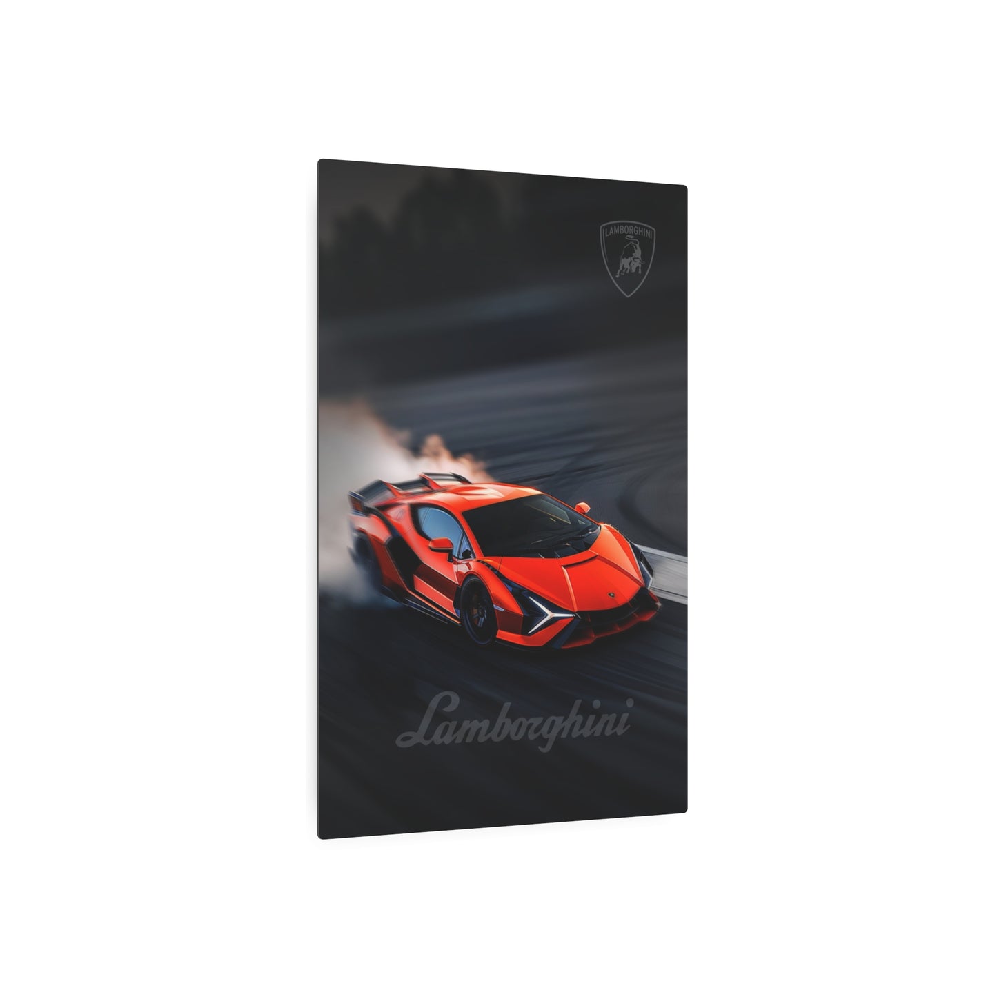 Red Lamborghini Drift (Metal Art Sign)