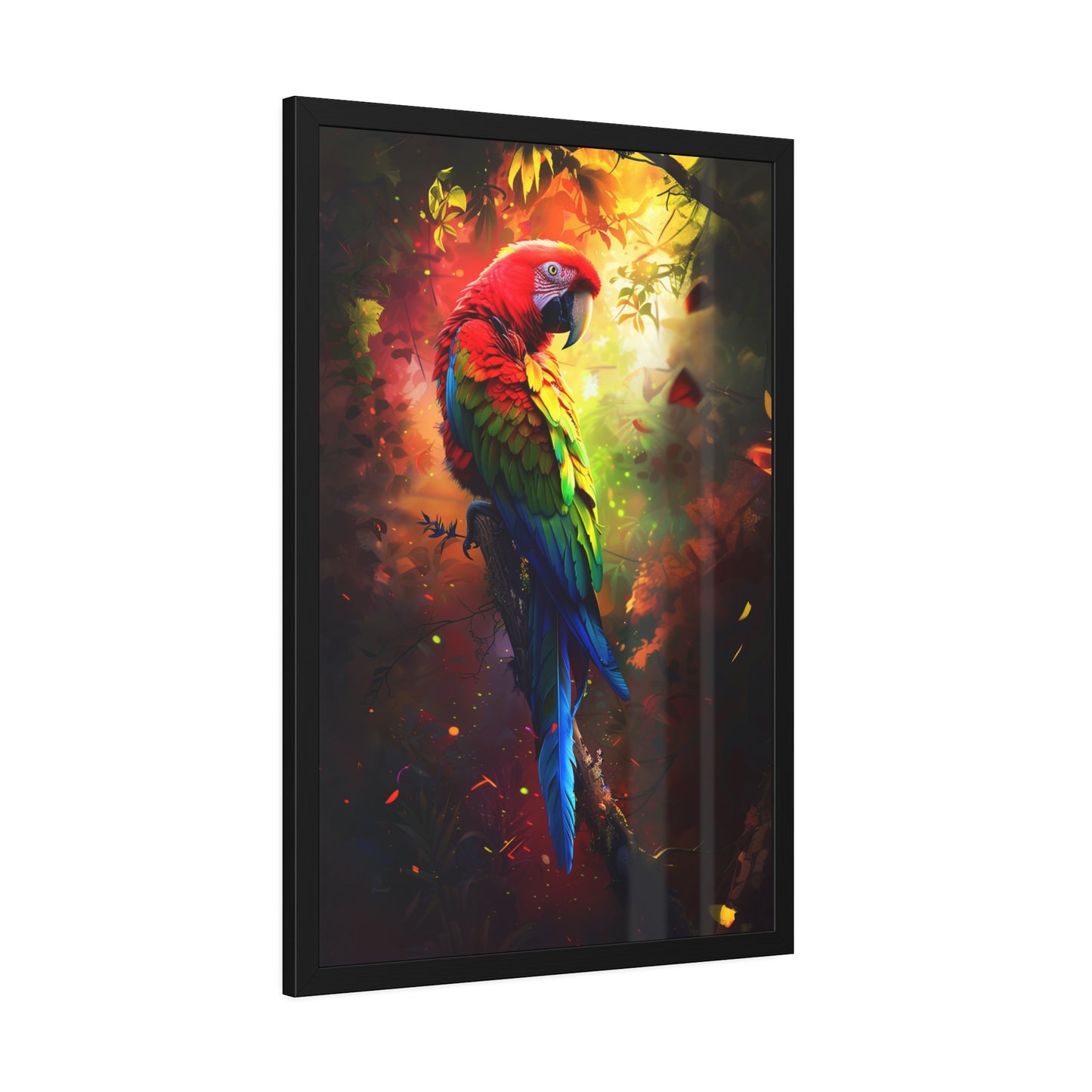 Vibrant Parrot Jungle (Framed Paper Posters)