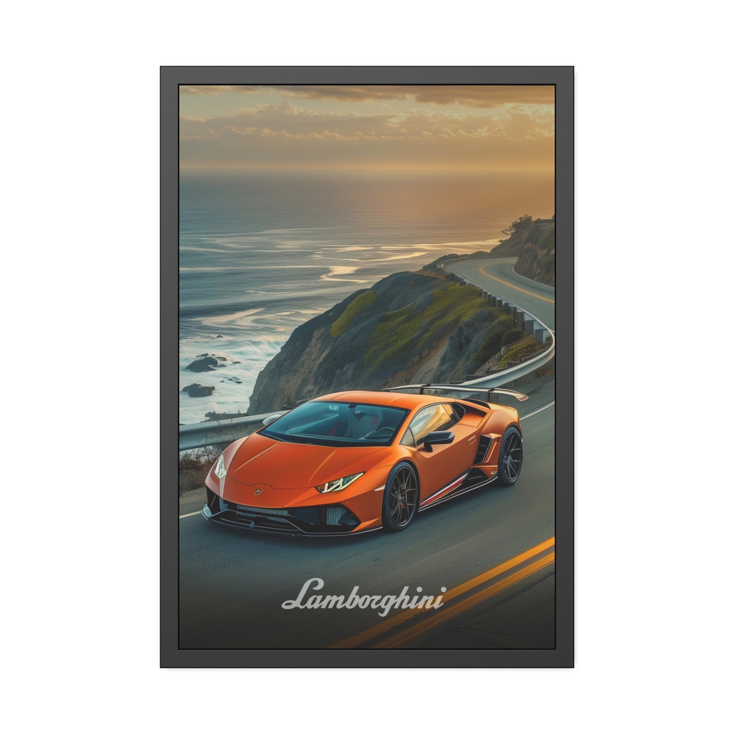 Orange Lamborghini (Framed Paper Posters)