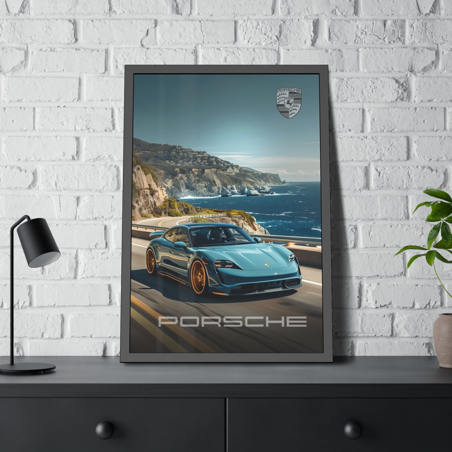 Porsche Seaside Drive (Framed Paper Posters)