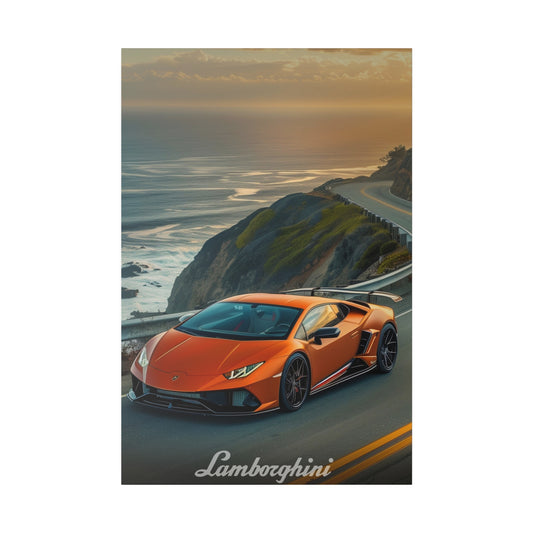 Orange Lamborghini (Matte Canvas, Stretched)