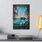 Neon Metropolis &amp; Machine (Matte Canvas, Stretched)