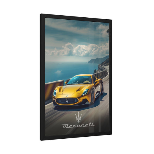 Golden Maserati (Framed Paper Posters)