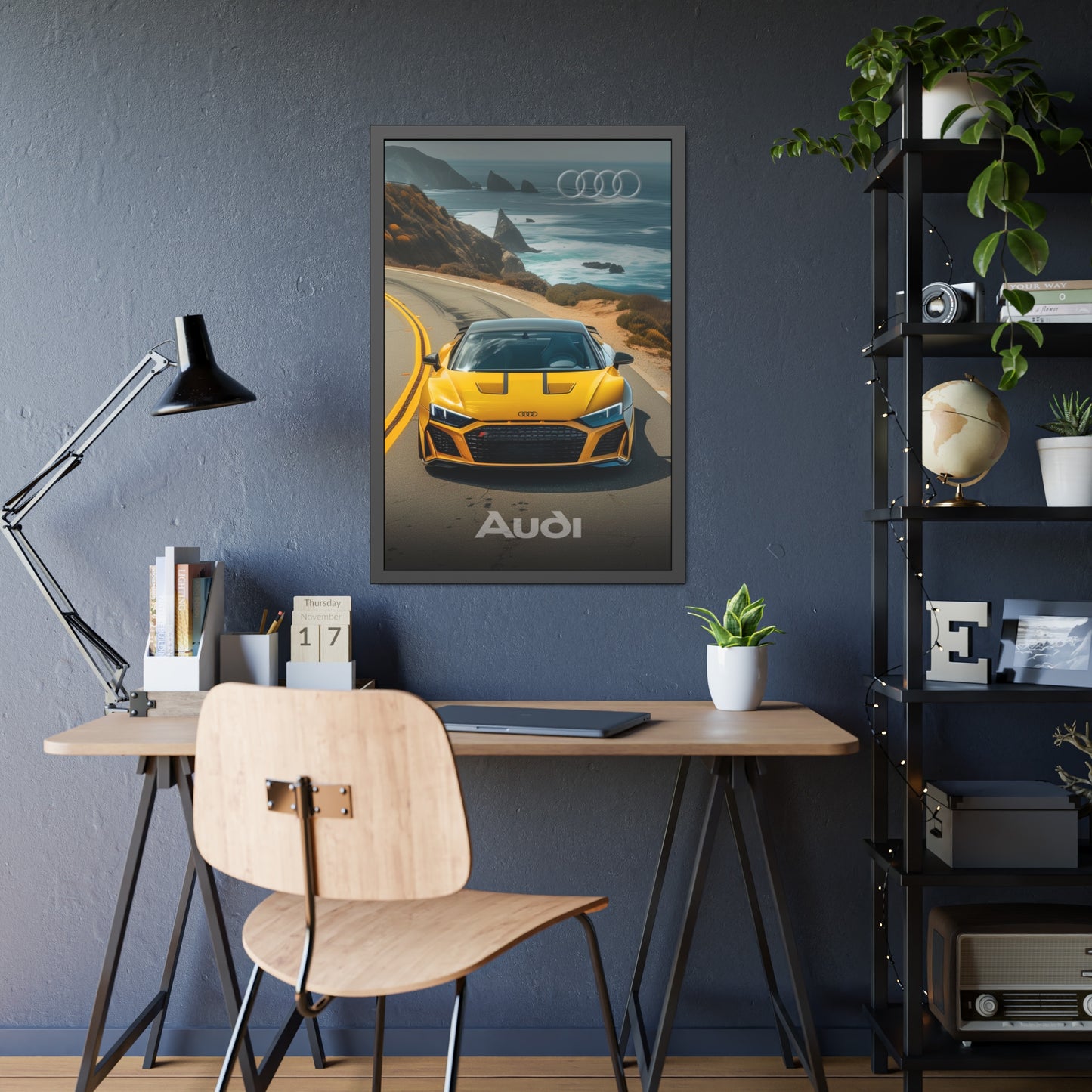 Yellow Gold Audi (Framed Paper Posters)