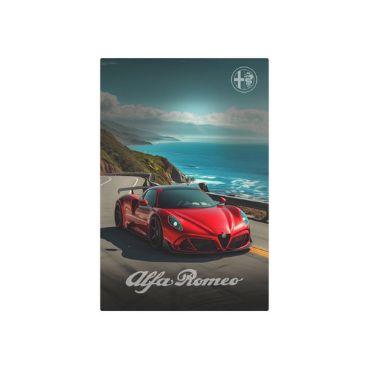 Coastal Speedster: Alfa Romeo's Glory (Metal Art Sign)