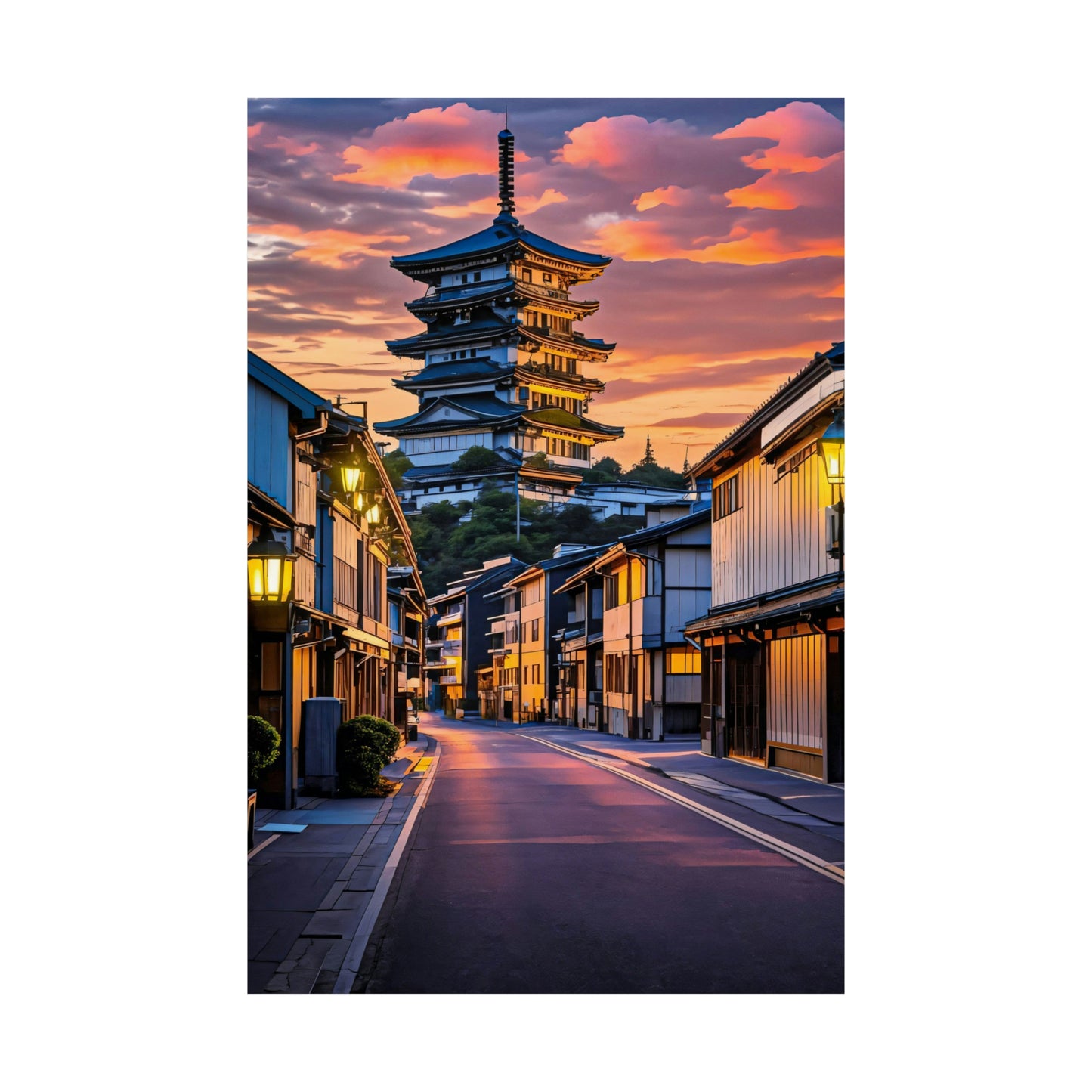 Pagoda Sunset Boulevard (Matte Vertical Posters)