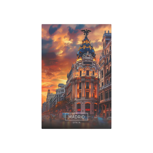 Madrid Sunset Splendor (Metal Art Sign)