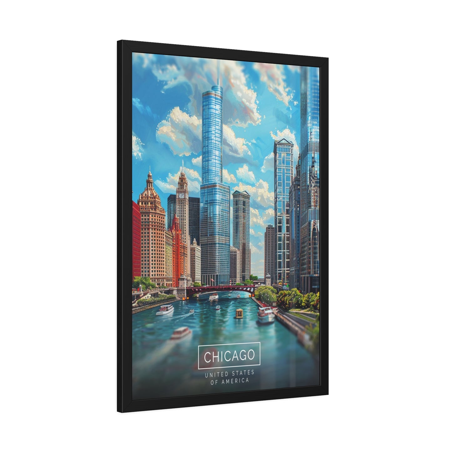 Chicago Skyline (Framed Paper Posters)