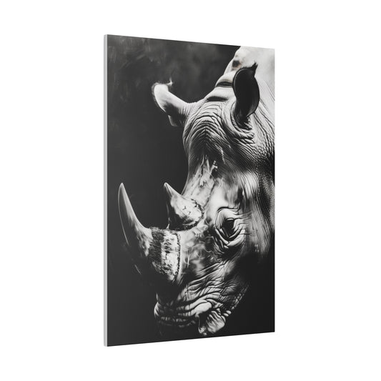 Black and White Rhinoceros (Matte Canvas, Stretched)