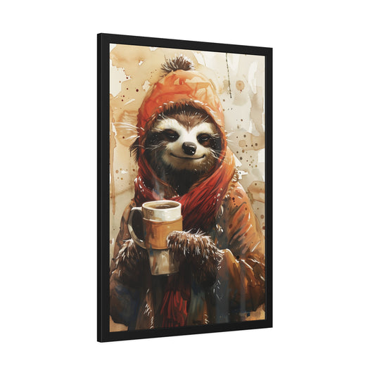 Warm and Cozy Sloth (Framed Paper Posters)