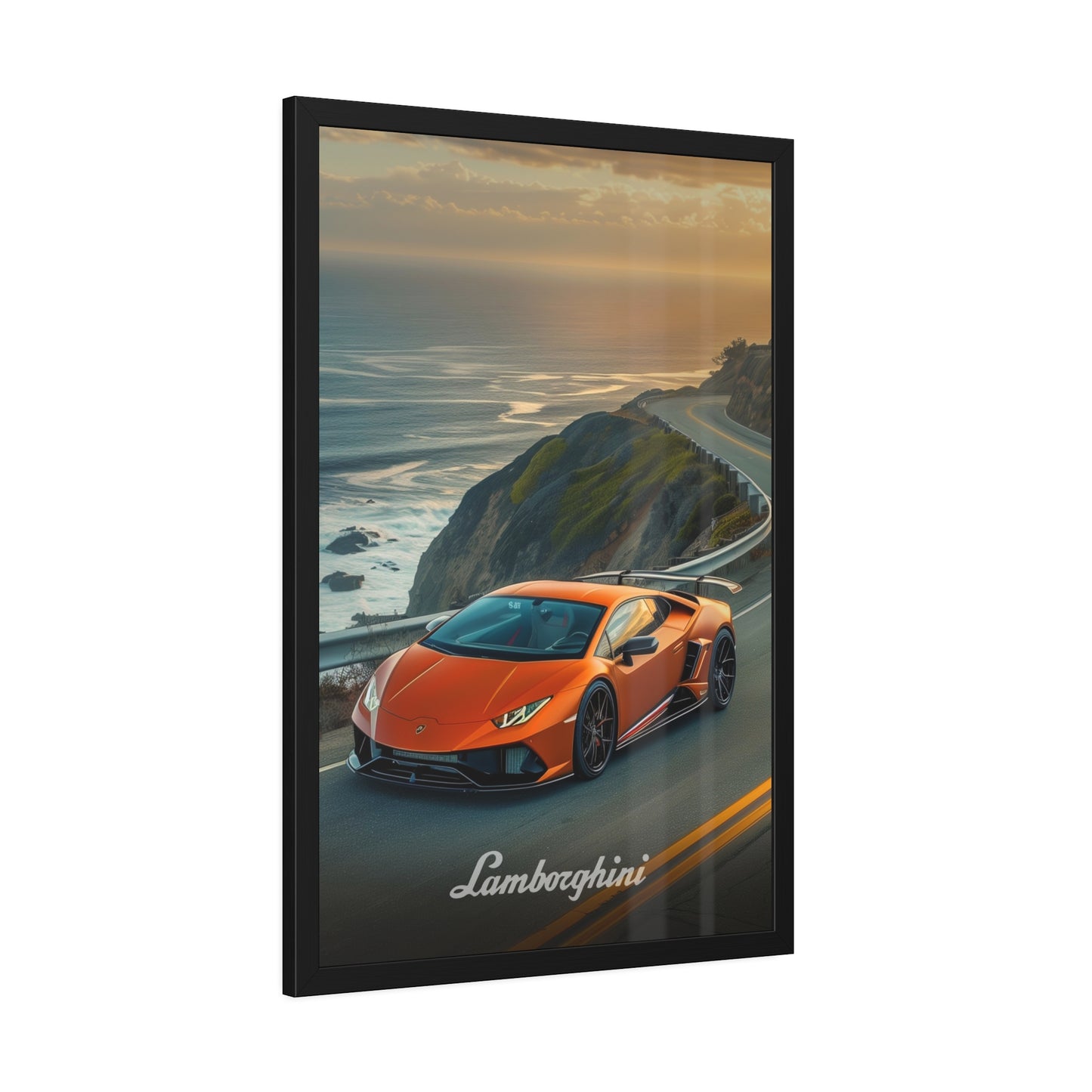 Orange Lamborghini (Framed Paper Posters)