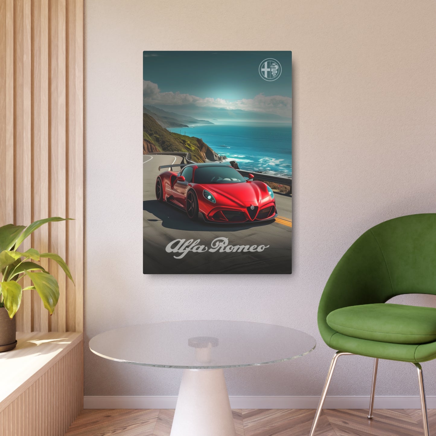 Coastal Speedster: Alfa Romeo's Glory (Metal Art Sign)