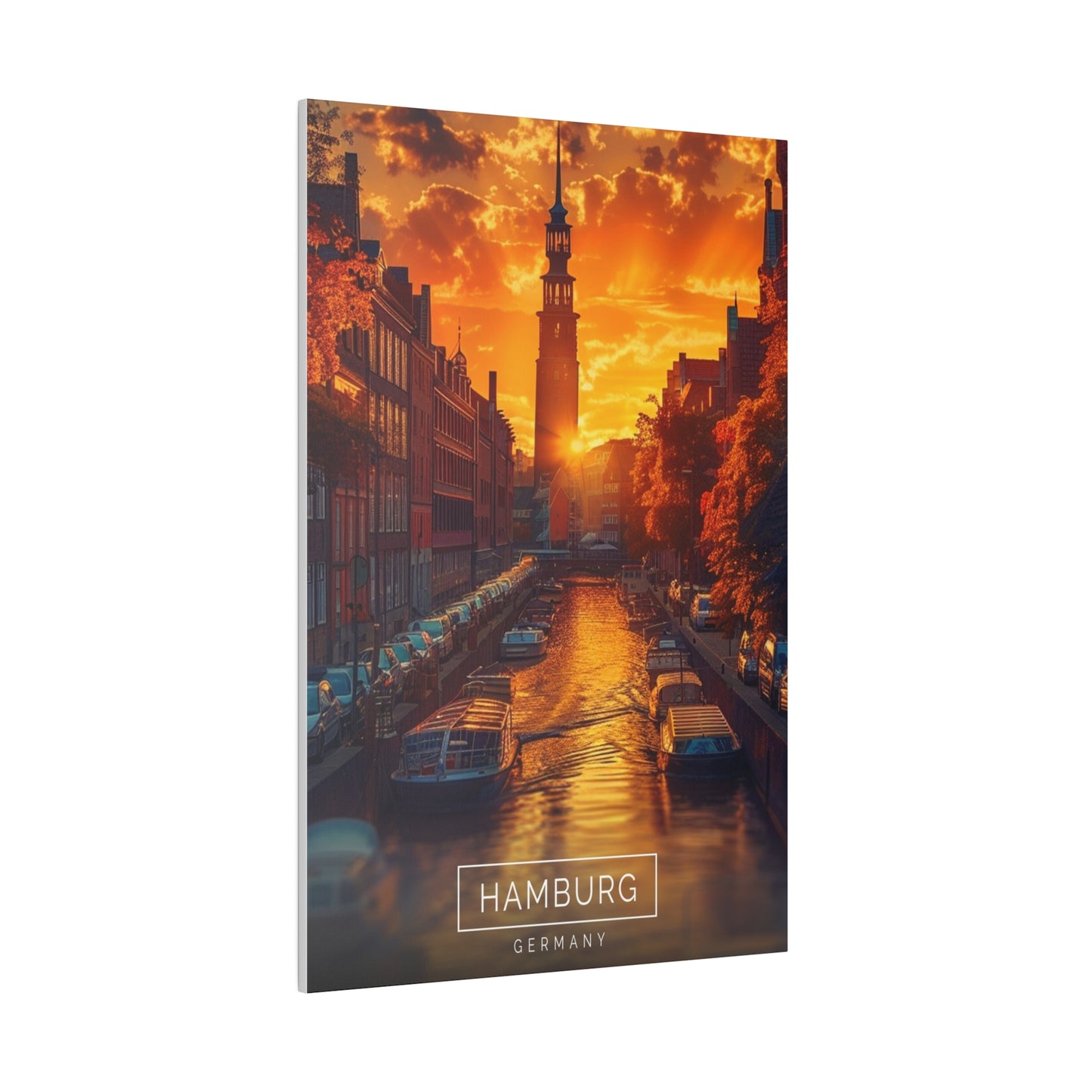 Hamburg Harbor Glow (Matte Canvas, Stretched)