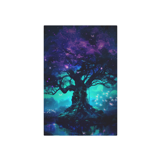 Enchanted Cosmic Tree (Metal Art Sign)