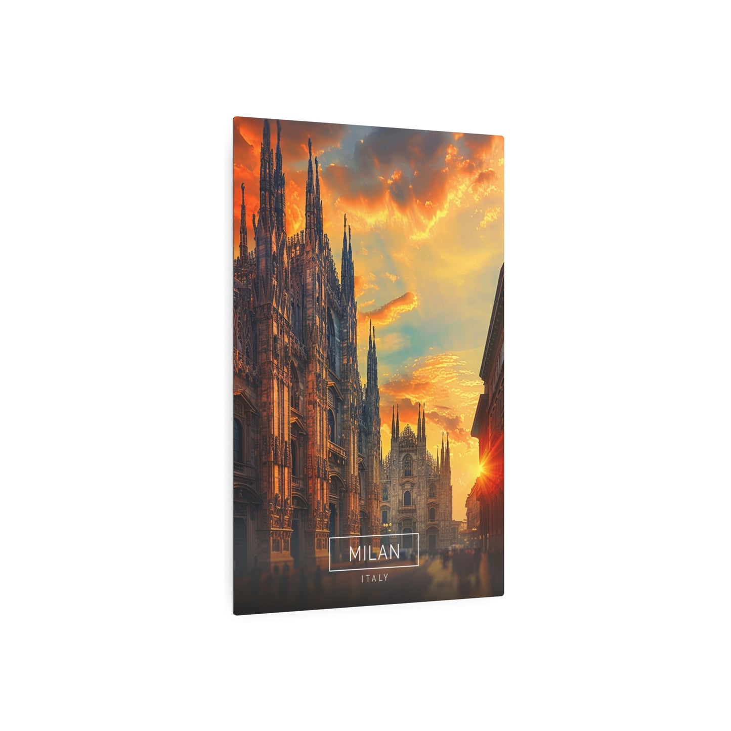 Milan Cathedral Sunset (Metal Art Sign)