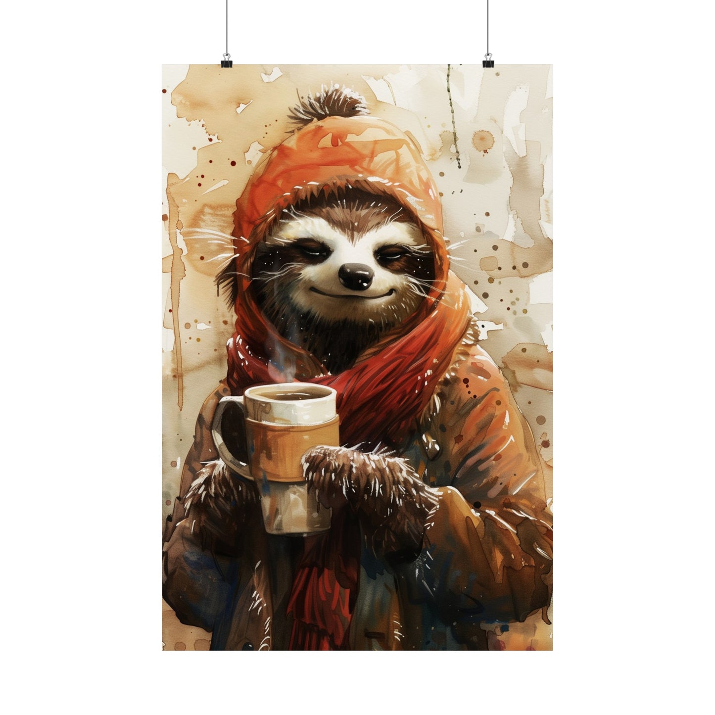 Warm and Cozy Sloth (Matte Vertical Posters)