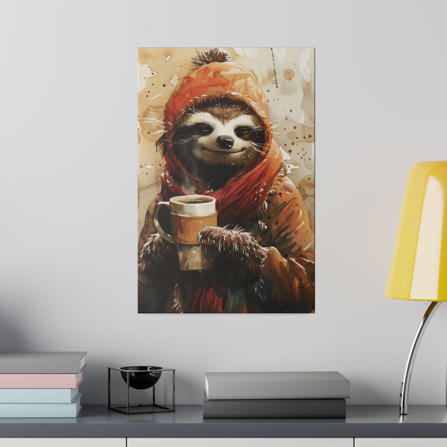 Warm and Cozy Sloth (Matte Canvas, Stretched)