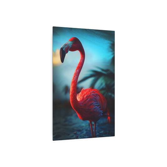 Dramatic Sky and Flamingo (Metal Art Sign)