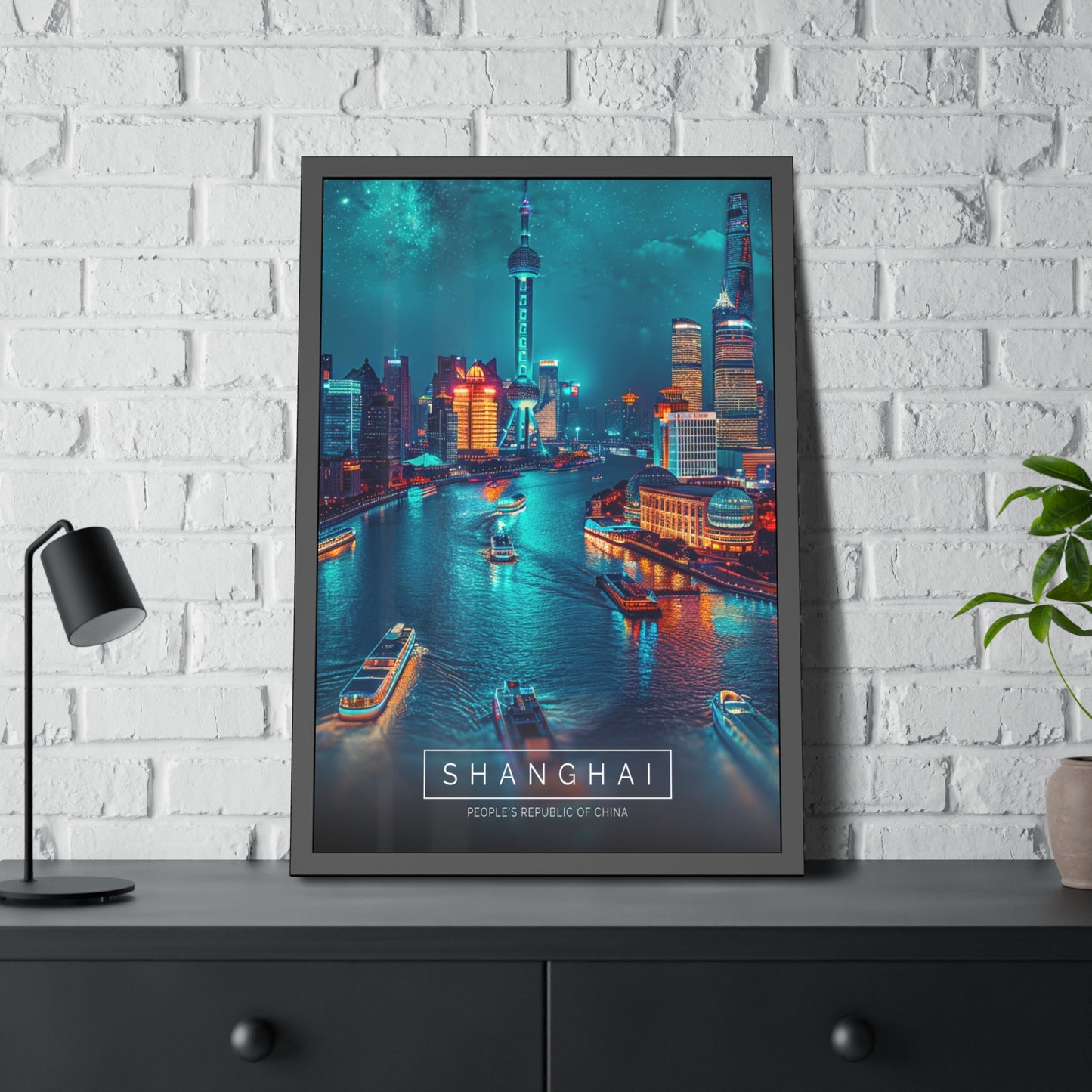 Cosmopolitan Glow: Shanghai (Framed Paper Posters)