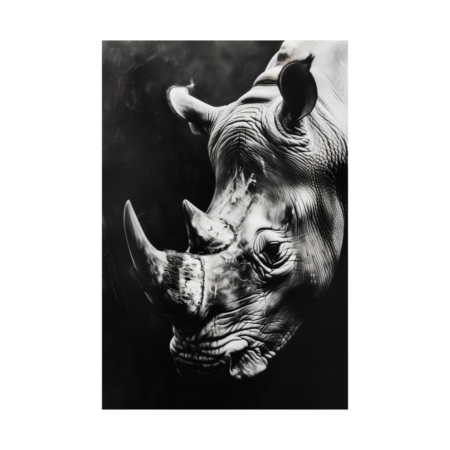 Black and White Rhinoceros (Matte Vertical Posters)