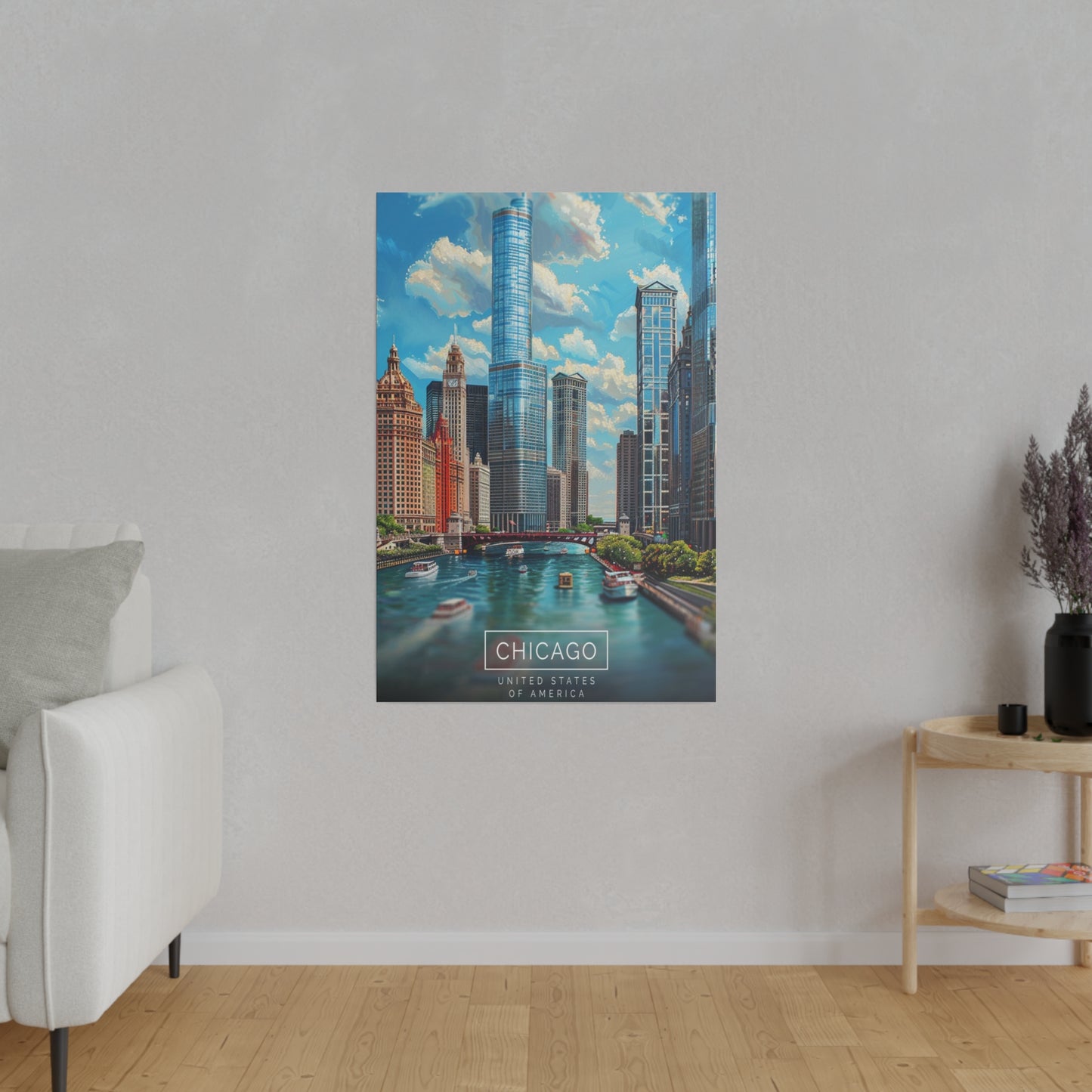 Chicago Skyline (Matte Canvas, Stretched)