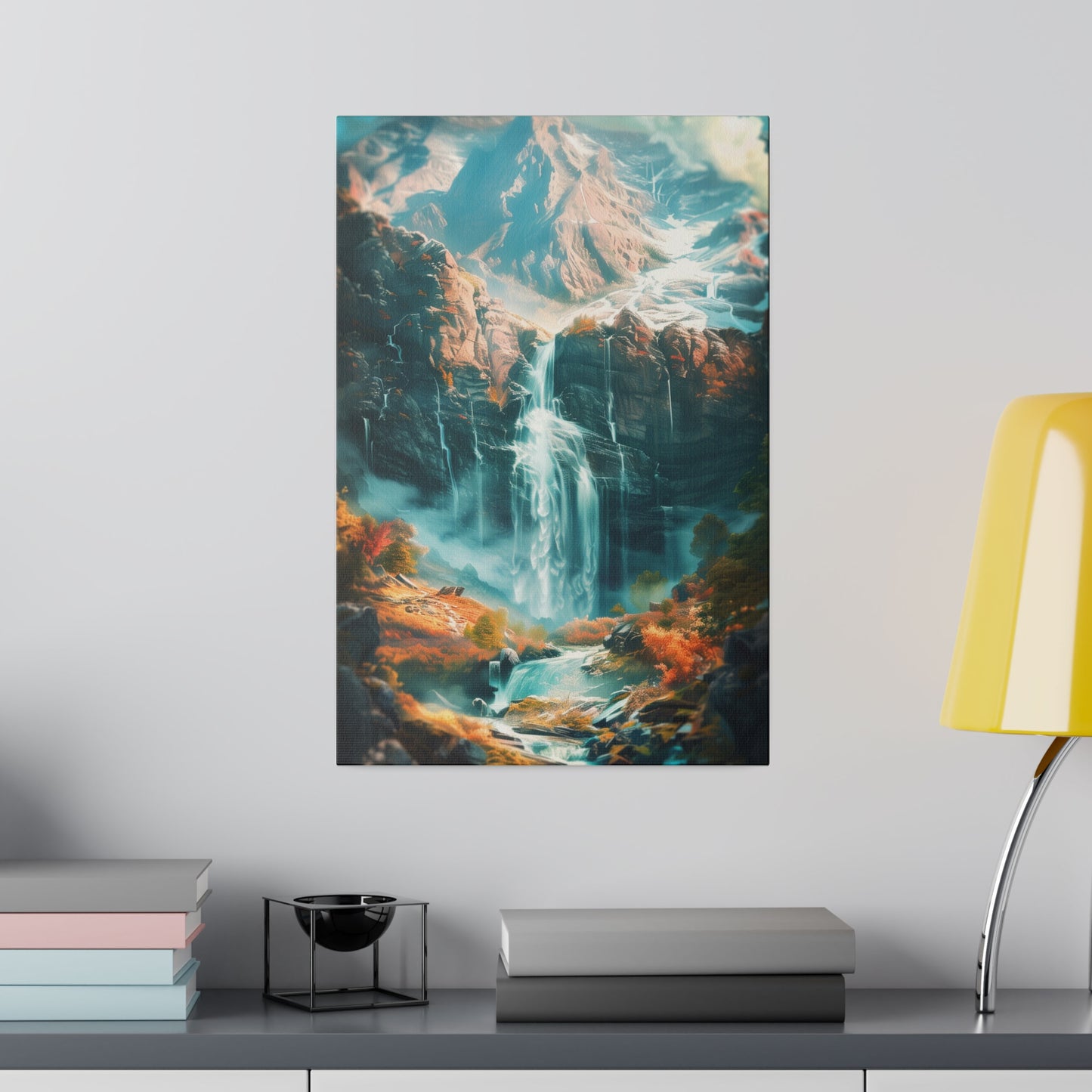 Mountain Waterfalls (Matte Canvas, Stretched)