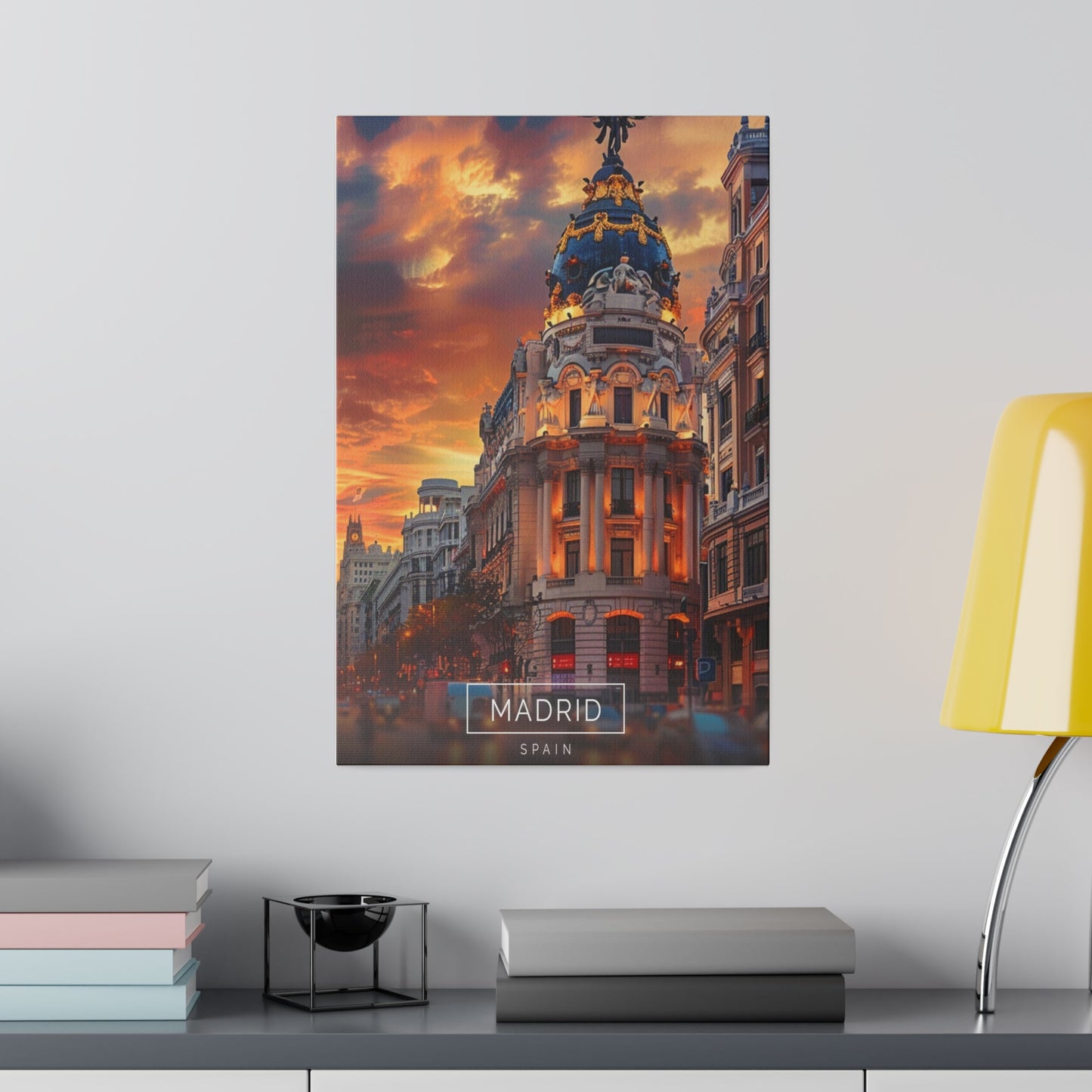 Madrid Sunset Splendor (Matte Canvas, Stretched)